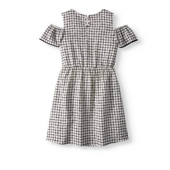 NWOT- Size 7/8 Wonder Nation Ruffle Overlay Cold Shoulder Dress - Picture 2 of 8